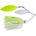 Image of the Pulsator Painted Double Willow Spinnerbait in  Chartreuse and White