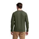 Sitka Foothills Long-Sleeve Henley Back Model Image in Olive Green