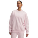 Under Armour Women's Rival Fleece Oversized Crew Image in Prime Pink Light Heather