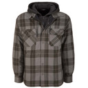 Image of the Drake Waterfowl The Campfire Flannel Hoodie in Slate Grey Plaid