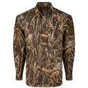 Drake Waterfowl EST Vented Camo Wingshooter's Shirt Front Image in Realtree Max 7