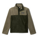 Image of the Columbia Kids' Steens Mtn II Quarter-Snap Fleece Pullover in Greenscape-Stone Green