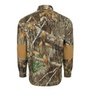 Drake Non-Typical MST Microfleece Softshell Long Sleeve Crew Neck Back of Shirt - Realtree Edge