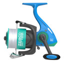 Zebco Spyn40 Salt Fisher Spinning Combo with Strike King Saltwater Tackle Kit Left Side Reel Image