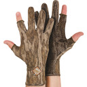 Drake Waterfowl Performance Stretch-Fit Shooter Turkey Gloves Image in Mossy Oak Bottomland