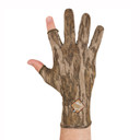 Drake Waterfowl Performance Stretch-Fit Shooter Turkey Gloves Right Hand Image in Mossy Oak Bottomland