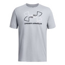 Under Armour Foundation Short Sleeve T-Shirt Front Image in Mod Gray Medium Heather-White