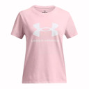 Under Armour Girls' Big Logo Short Sleeve - Prime Pink-White
