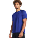 Tech Textured Short-Sleeve Shirt Model Image in Royal-Black