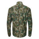 Drake Waterfowl Half Zip Pullover with Spider Web Technology Back Image in Mossy Oak Greenleaf.