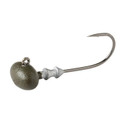 Great Lakes Finesse Stealth Football Jighead - 3 Pack - Matte Green Pumpkin