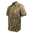 side image of Rogers Sporting Goods Tough Guide Camo Short Sleeve Button-Down Shirt with Bug Protection in Mossy Oak Original Bottomland.