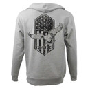 DUX Americana Midweight Hoodie Back Image in Grey