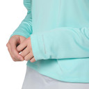 Columbia Women's PFG Solar Stream Hoodie Sleeves Image in Gulfstream