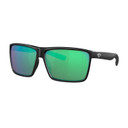 Costa Rincon 580 Glass Polarized Sunglasses Front Angled Image in Green Mirror 580G Matte Black