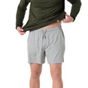 Burlebo 5.5" Athletic Shorts with Liner Main Image in Light Grey-Aztec Liner