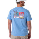 Burlebo Patch Flag T-Shirt Back Image in Periwinkle Blue