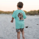 Burlebo Youth Mallard Camo Dog T-Shirt Model Image