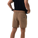 Burlebo Everyday Shorts Back Image in Desert Tan 