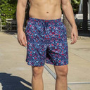 Image of the Burlebo Swim Trunks in Patriotic Paisley
