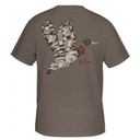 Drake Waterfowl Mosaic Mallard Short Sleeve T-Shirt Back Image in Walnut Dark Heather