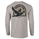 Drake Waterfowl What the Duck Long Sleeve T-Shirt Back Image in Wind Chime