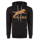 Drake Waterfowl Leaping Lab Graphic Hoodie Front Image in Black