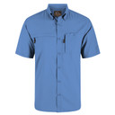 Drake Waterfowl 8-Shot Flyweight Short Sleeve Shirt Image in Provence Blue