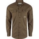 Drake Wingshooters Trey Dobby Solid Long Sleeve Shirt image in Chocolate Chip