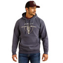 Southwestern Longhorn Hoodie Image in Odyssey Grey