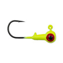 Image of Rogers Ball Head Jigs 1/16oz in Chartreuse Red eye