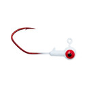 Image of Rogers Sickle Hook Crappie Jigs 1/16 oz. in White - Red Eye