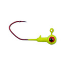 Image of Rogers Sickle Hook Crappie Jigs 1/16 oz. in Chartreuse Red eye