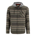 Simms Locals Bass Shop T-Shirt image in Hickory-Dolomite Blanket Stripe