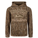 Drake Waterfowl Youth Performance Mossy Oak Hoodie Image in Mossy Oak Bottomland