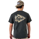 Burlebo Short Sleeve Tee Arrowhead Classic Deer Camo Heather Black back image