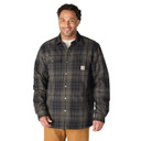 Carhartt Relaxed Fit Flannel Sherpa Lined Shirt Jac image in Navy-Shadow