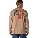 Carhartt Loose Fit Heavyweight Long Sleeve Pocket Deer Graphic Shirt image in Soft Sepia Heather