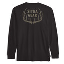 Sitka Long Sleeve Typical Tee Back Image in Black