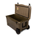 Rogers Sporting Goods 70 Quart Rotomolded Bottomland Wheeled Cooler Open Image