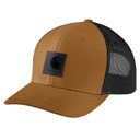 Carhartt Rugged Flex Twill Mesh-Back Logo Patch Cap image in carhartt brown-black