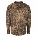 Drake Waterfowl Grid Fleece Half-Zip Hoodie Back Image