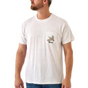 Burlebo Short Sleeve Tee Flying Pintail Camo Duck, Oatmeal front image