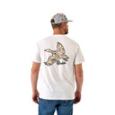 Burlebo Short Sleeve Tee Flying Pintail Camo Duck, Oatmeal back image