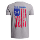 Image of the Under Armour Boys' Freedom Flag Short-Sleeve Shirt in Steel Light Heather-Royal