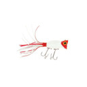 Image of the Arbogast Hula Popper Fishing Lure in White Red Head