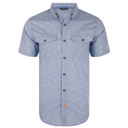 Image of the Drake Cotton DDD Print Button-Down Shirt in Rain Washed