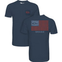 image of Drake Americana Drake Flag T-Shirt in Night Sky Navy Heather.