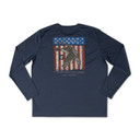 Back Image of Rogers Patriotic Pintail Moisture Management Long Sleeve Tee.