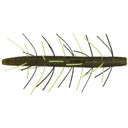 Image of Gary Yamamoto 5" Fuzzy Senko in Green Pumpkin Chartreuse.